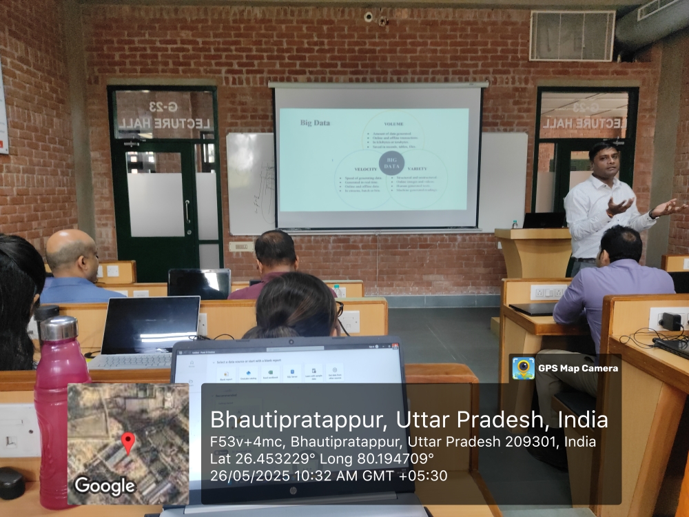In a significant stride toward enhancing data literacy and analytical proficiency among educators, PSIT College of Higher Education, Kanpur organized a Faculty Development Programme (FDP) on Data Analysis using Power BI from May 26th to 30th,,2025. The programme attracted a vast group of faculty members, reflecting the growing importance of data-driven decision-making in academic and administrative spheres.The FDP was designed to provide hands-on training in Microsoft Power BI, one of the most powerful tools for business intelligence and data visualization. The sessions covered key aspects such as data importing, cleaning, transformation, DAX (Data Analysis Expressions), interactive dashboards, and real-time reporting. Participants were also introduced to industry case studies to understand the practical applications of data analytics in education, research, and management.